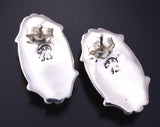 Silver & White Buffalo Turquoise Navajo Post Earrings by James Manygoats 5G28O