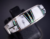 Size 13.5 Silver & White Buffalo Turquoise Navajo Men's Ring Allen Tolino 5L05H