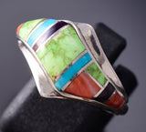Size 7-1/4 Gaspeite and Turquoise Navajo Inlay Ring by Ambrose Tsosie 6K26V