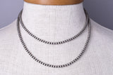 36 inch - Navajo Pearls Silver Beads 4mm 6J31U