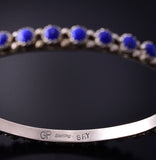 Silver & Lapis Navajo Handmade Bangle Bracelet by Gaynell Parkhurst 4F25B