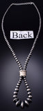 24" Silver & Royston Turquoise Navajo Pearls Jacla Necklace 6H06B