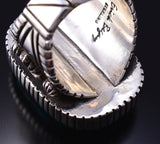 Size 13 Silver & Royston Turquoise Navajo Handfiled Men's Ring Erick Begay 6C02E