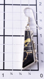 Black Pyrite - Gold and Black - Navajo inlay Earrings by Steve Francisco - 6K02O
