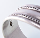 Silver Navajo Handmade Men's Bracelet by Erick Begay 3H21K