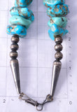 Vintage 22" Stabilized Turquoise Navajo Nugget Necklace 5G12Z