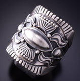 Size 11-3/4 Silver Navajo Handmade Concho Mens Ring by Derrick Gordon 4C31W