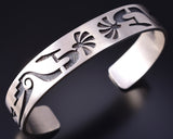 Silver Dancing Kokopelli Navajo Handmade Bracelet by DS 5F04F