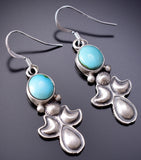 Silver & Turquoise Navajo Handmade Earrings by Sharon McCarthy 6H25V