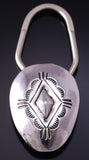 Silver Navajo Handstamped Concho Style Key Ring 5B14K