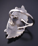 Vintage Size 7 Silver & Turquoise Eagle Feathers Navajo Ring 5K17T