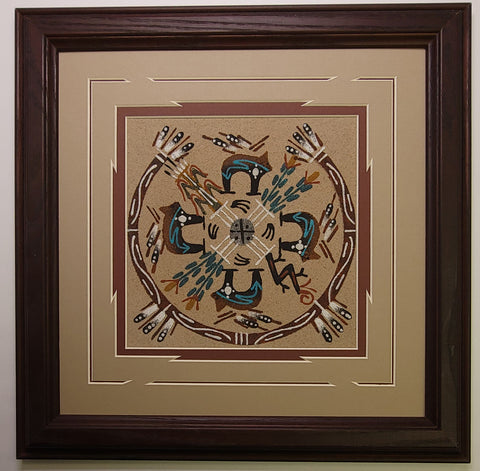 Navajo Sandpainting by Marlene Doby - 4 Bears - 5J08A