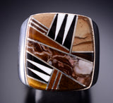 Size 13-1/4 Large Navajo Men's Ring by Bessie Johnson 6K22A