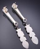 Silver & Turquoise Zuni Inlay Eagle Feather Earrings by Terrence Panteah 6D09W