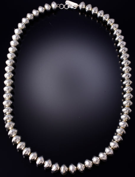 Short- Navajo Silver Beads Necklace by Erick Begay 6H17N