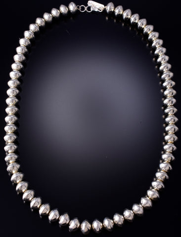 Short- Navajo Silver Beads Necklace by Erick Begay 6H17N