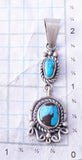 Silver & Bisbee Arizona Turquoise Native American Handmade Pendant 3K09B