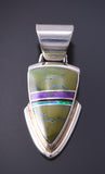 Vintage Silver Multistone Navajo Inlay Arrowhead Pendant Albert Francisco 5K17W