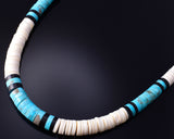 Santo Domingo Pueblo (Kewa) Turquoise Multistone Necklace by Lupe Lavato 5H21U