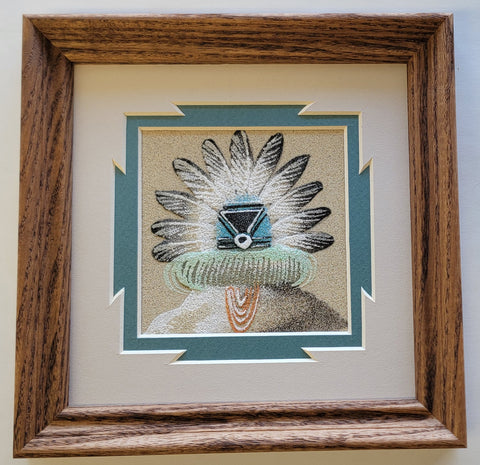 Navajo Sand Painting by Michael Watchman 7x7 - 4D10A