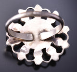 Size 9-3/4 Silver Turquoise Zuni Petit Point Cluster Ring Margie Kaamasee 6D09T
