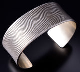 Silver Cuttlefish Bone Navajo Handmade Bracelet by Pete Johnson 6A21K