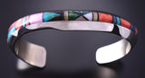 Silver Multistone Navajo Inlay Four Mountains Bracelet by Jim Harrison 4C13J