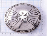 Vintage Navajo Stamped Belt Buckle with Concho Design 3E10E