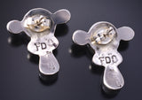 Silver Multistone Zuni Inlay Sunface Earrings by Frederick & Denise Suitza 5G16T