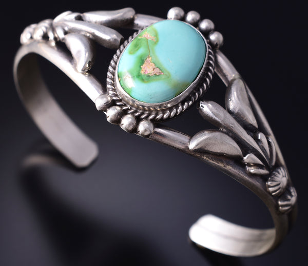 Silver & Sonoran Gold Turquoise Navajo Bracelet by Bobby Platero 5L13O