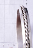 Vintage - Silver Navajo Handmade Twisted Rope Bangle Bracelet by Nora Tahe 6B14Z
