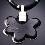 Santo Domingo Pueblo (Kewa) Multistone Flower Necklace by Mary Tafoya 6H31Y
