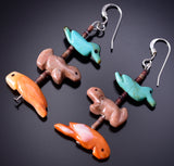 Multistone Stone Navajo Handmade Love of Animals Earrings 6D09E