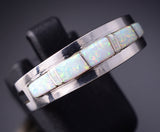 Size 9 Silver & Opal Navajo Inlay Ring by Wilbert Muskett Jr. 6D27H