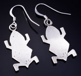 Silver Navajo Handmade Sacred Horned Toad Earrings by Robert Gene 5G22S