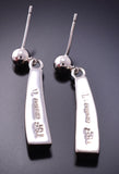 Silver & Opal Navajo Inlay Dangle Earrings by TSF 4A25J