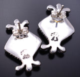 Silver & Lapis Multistone Navajo Post Earrings by James Manygoats 6D07W
