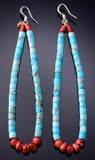 Turquoise & Spiny Oyster Shell Navajo Jacla Earrings by Joanne Garcia 6G29U