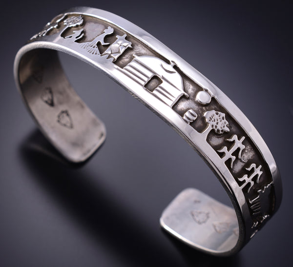 Silver Navajo Storytelling Canyon De Chelly Life Bracelet by Ravis Henry 6D20Q