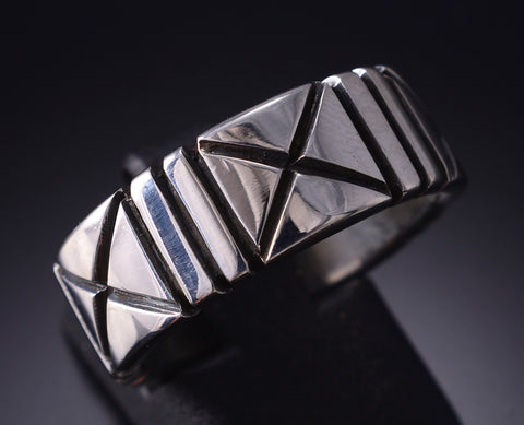 Size 7 Silver Navajo Handmade Balance Ring by Erick Begay 6C03G