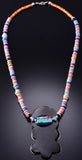 24" Santo Domingo Pueblo (Kewa) Multistone Flower Necklace by Mary Tafoya 6H31T