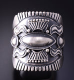 Size 12-3/4 Silver Navajo Handmade Concho Mens Ring by Derrick Gordon 4C31X