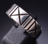 Size 7 Silver Navajo Handmade Balance Ring by Erick Begay 6C03G