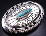 Vintage Navajo Turquoise Belt Buckle by Johnathan Nez - 6K02W