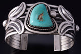 Vintage Silver & Turquoise Navajo Concho Bracelet by Mike Begay 5K10A