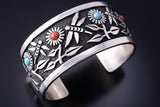 Turquoise & Coral Navajo Handmade Dragonflies Bracelet by Philbert Begay 3J30C
