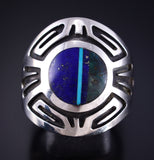 Size 11-1/4 Vintage Silver Multistone Navajo Inlay Ring by Philbert Begay 5K10M