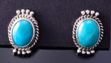 Silver & Turquoise Navajo Handmade Earrings by Jan Mariano 3H02G
