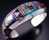 Silver & Turquoise Multistone Navajo Yei Bi Chei Bracelet - Jimmy Harrison 6F22K