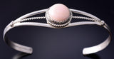 Silver & Pink Conch Shell Navajo Bracelet by Esther White 5L21Y